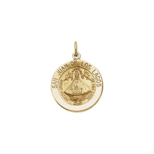 14K Yellow 12 mm Round San Juan de Los Lagos Medal