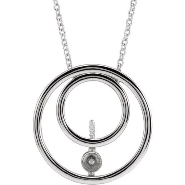 14K White Hold You Forever® Pendant Mounting  for 6 & 4 mm Pearls