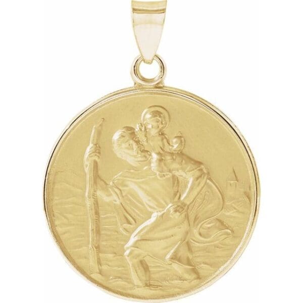 18K Yellow 13 mm St. Christopher Medal