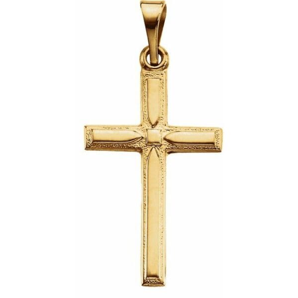 14K White 19x12.5 mm Cross Pendant