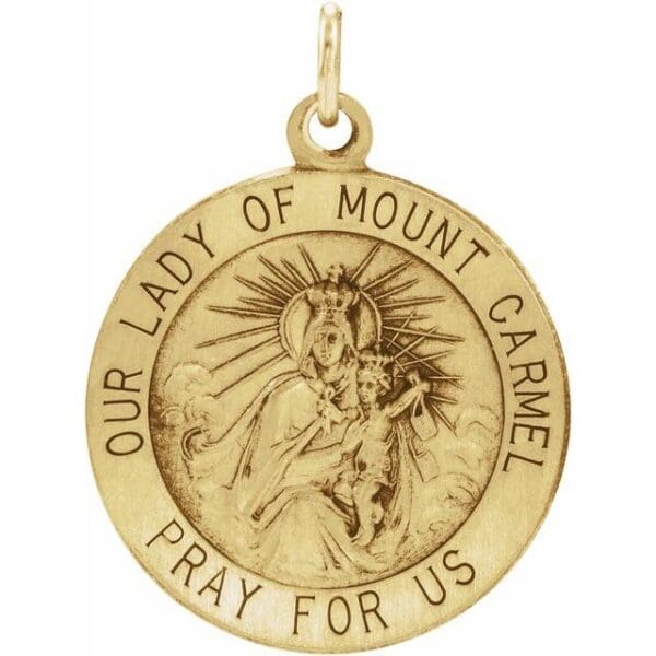 Sterling Silver 18 mm Our Lady of Mount Carmel Medal Pendant