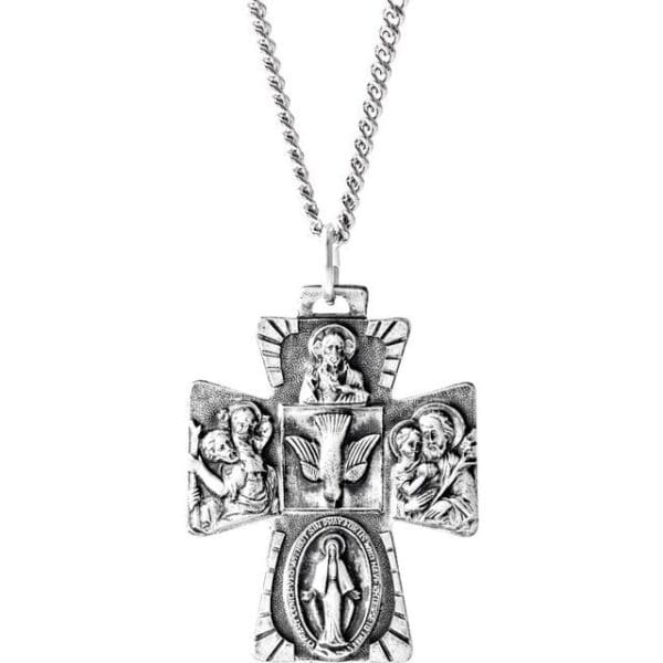 14K Yellow 28x23.5 mm Four-Way Cross Medal