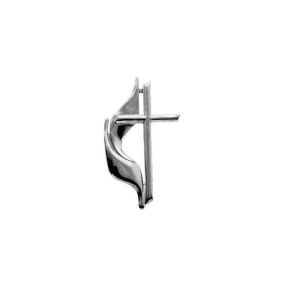 14K Yellow Methodist Cross Lapel Pin