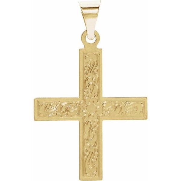 14K White 15.5x14 mm Greek Cross Pendant