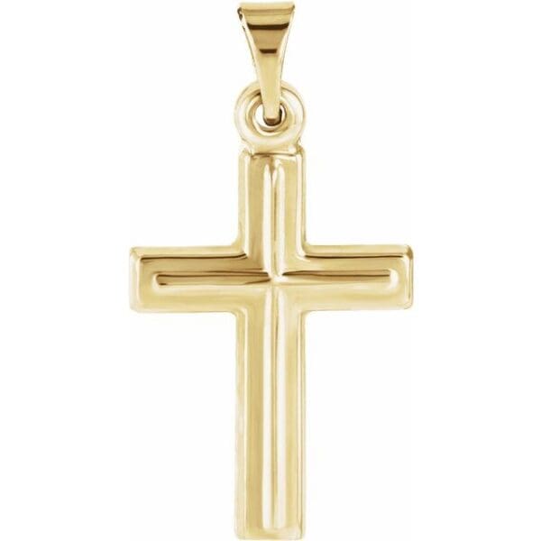 14K White 17x12 mm Cross Pendant