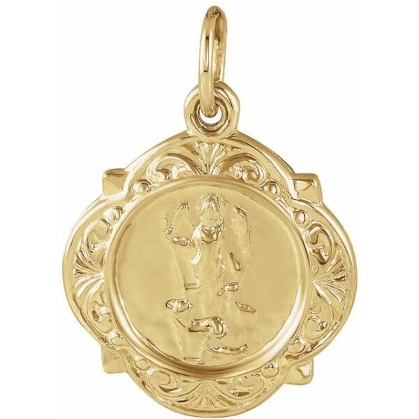 14K Yellow 12 mm St. Raphael Medal