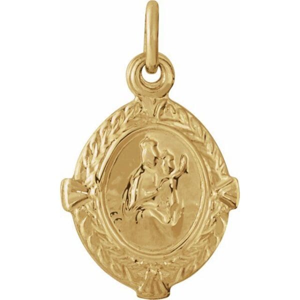 14K Yellow 12x9 mm Scapular Medal