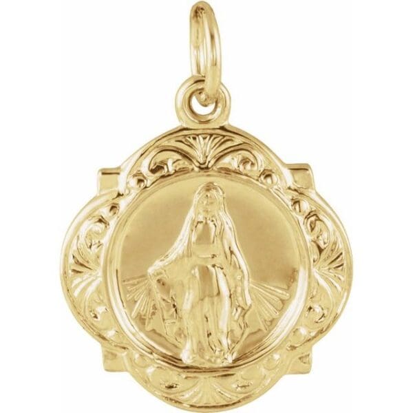 14K Yellow 12 mm Miraculous Medal