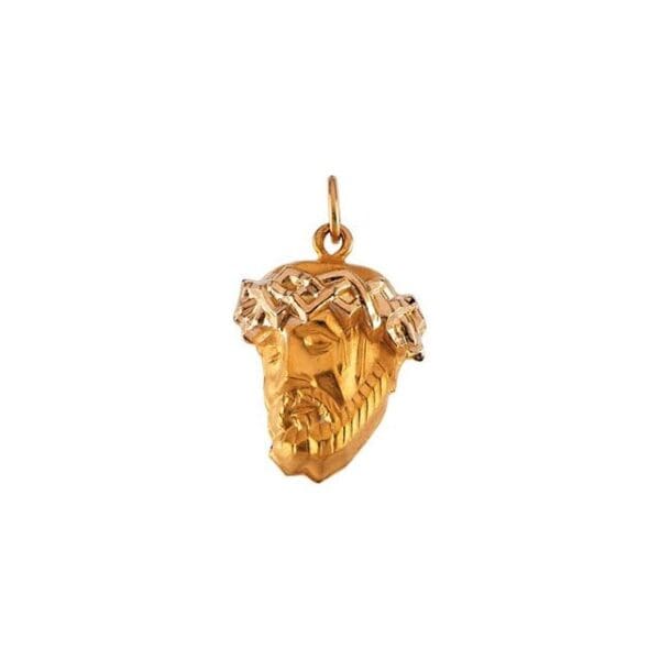 14K Yellow 19x14.5 mm Face of Jesus Pendant