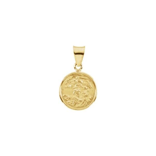 18K Yellow 24.5 mm St. Michael Medal