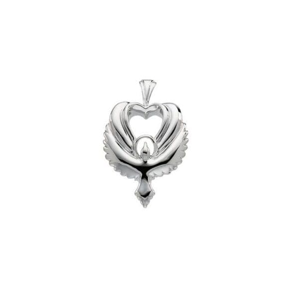 Sterling Silver 23x15 mm Holy Spirit Dove Pendant