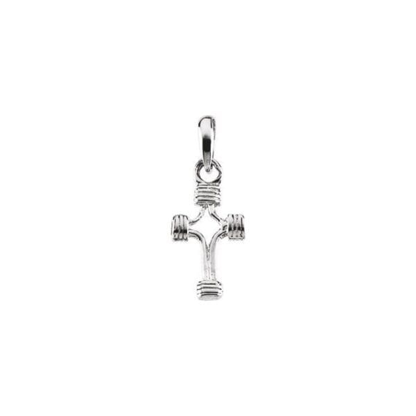 14K White 33.75x23.25 mm Cross Pendant