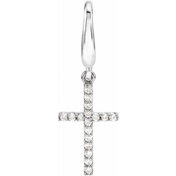 14K Yellow .08 CTW Natural Diamond Cross Charm