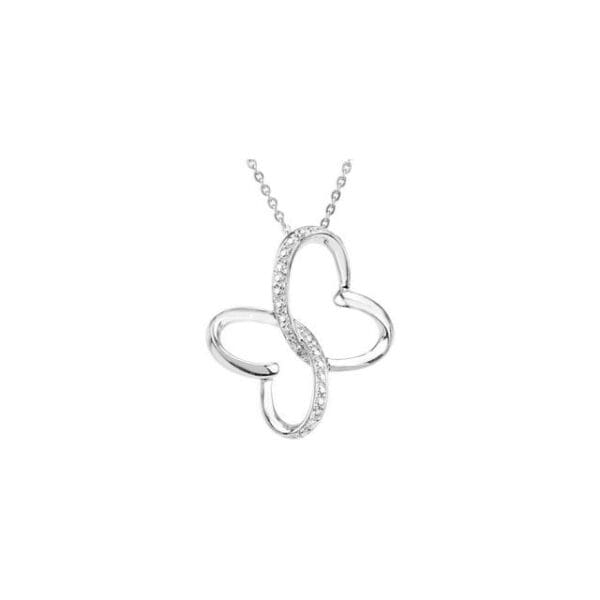 Sterling Silver .005 CT Natural Diamond Wings of Comfort™ 18" Necklace