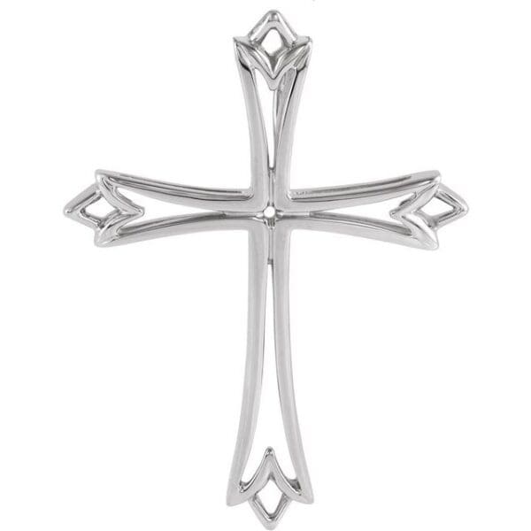 14K White Cross Pendant