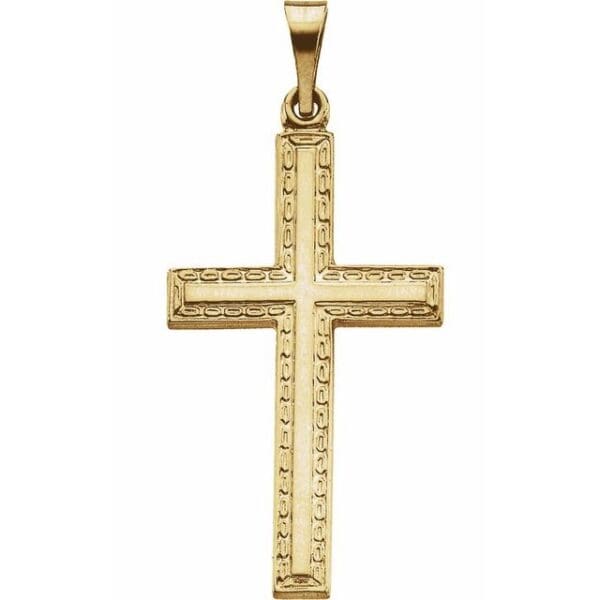 14K Yellow 24x14 mm Cross Pendant