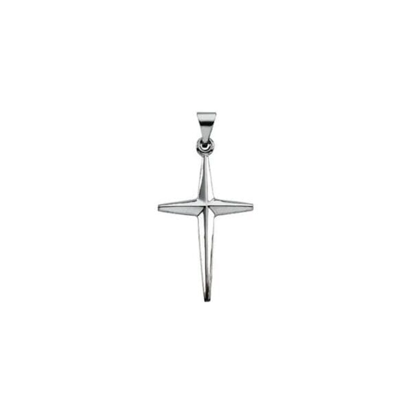 14K White 31x17.5 mm Cross Pendant