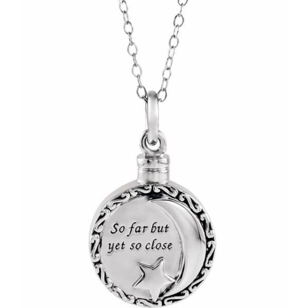 Sterling Silver So Far But Yet So Close Ash Holder 18" Necklace