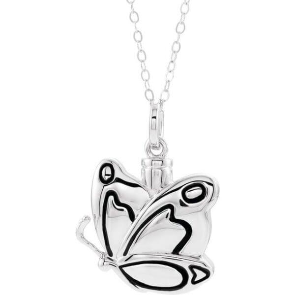 Sterling Silver Butterfly Ash Holder 18" Necklace
