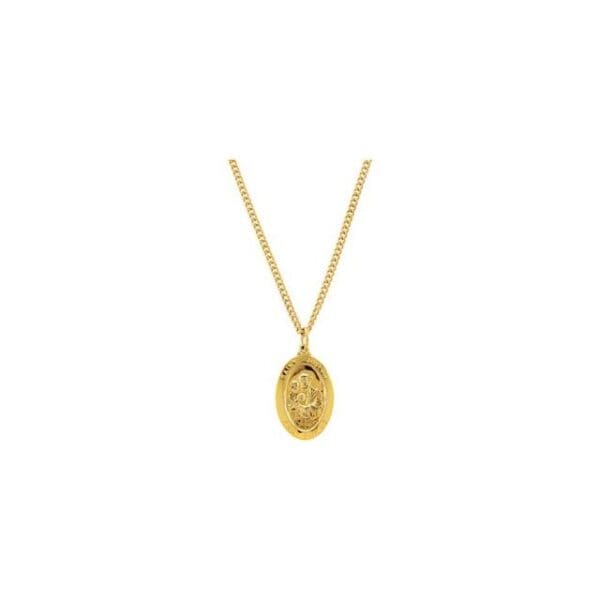 24K Yellow Gold-Plated 26x16 mm St. Joseph 24" Necklace