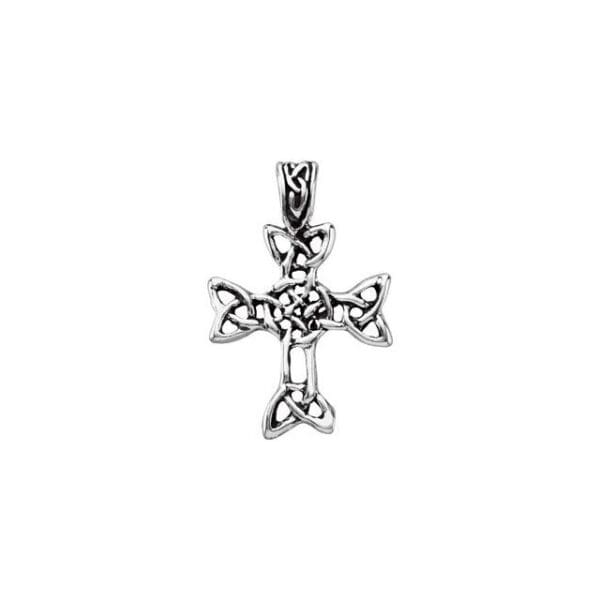 Sterling Silver Celtic-Inspired Cross Pendant