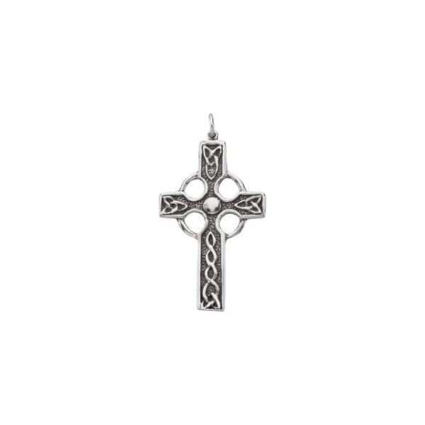 Sterling Silver Celtic-Inspired Cross Pendant