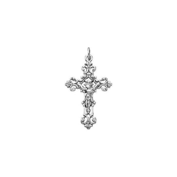 Sterling Silver 37.5x23.25 mm Crucifix Pendant