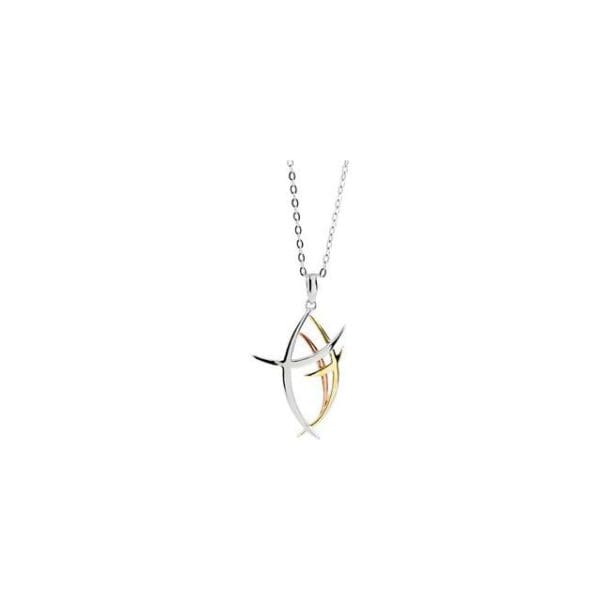 14K Yellow/Rose Gold-Plated Sterling Silver Walk Worthy 18" Necklace