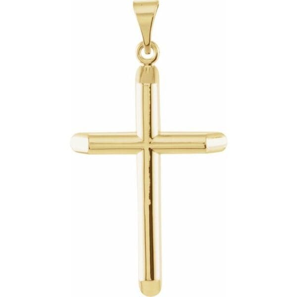 14K Yellow 39.25x22 mm Unadorned Cross Pendant