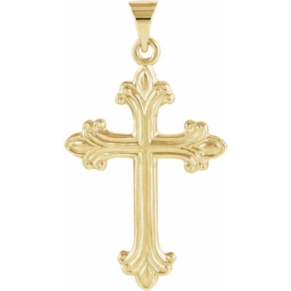 14K Yellow 24x17.5 mm Cross Pendant