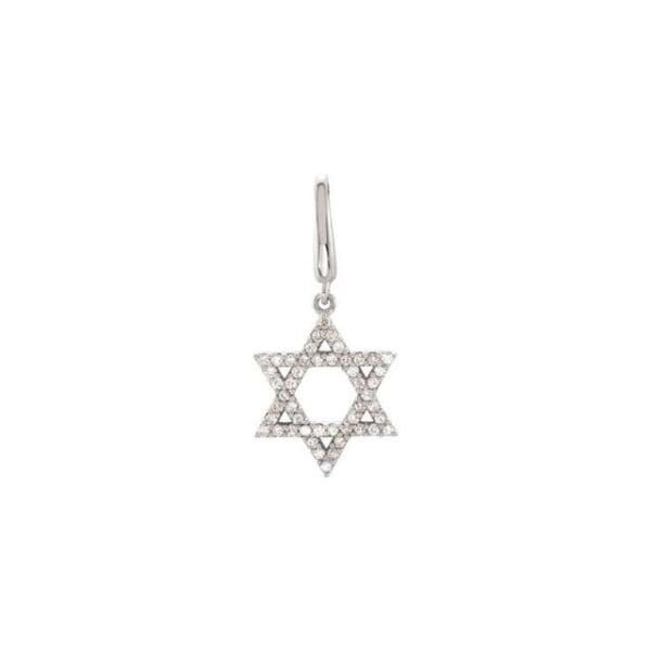 14K White 1/5 CTW Natural Diamond Star of David Charm