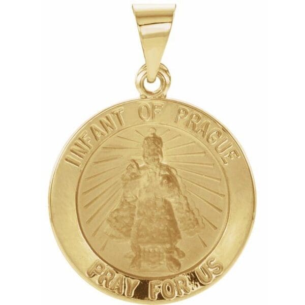 14K Yellow Infant of Prague Medal