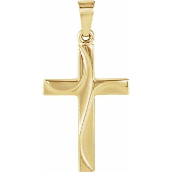 14K White 21x14 mm Cross Pendant