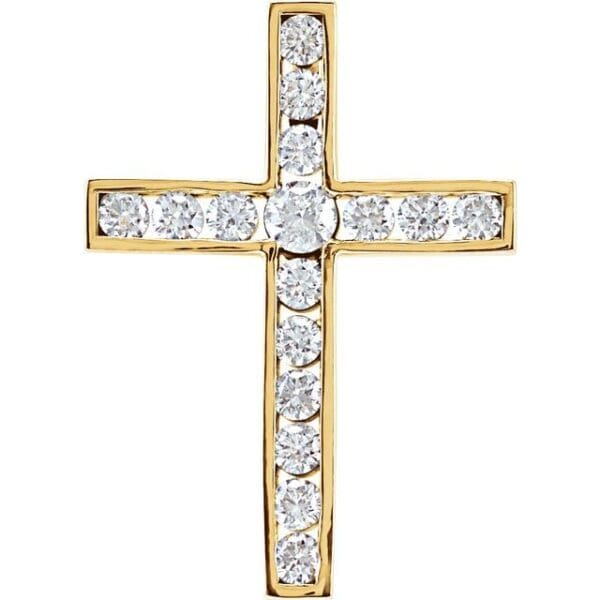 14K Yellow 32.4x23.6 mm Cross Pendant Mounting