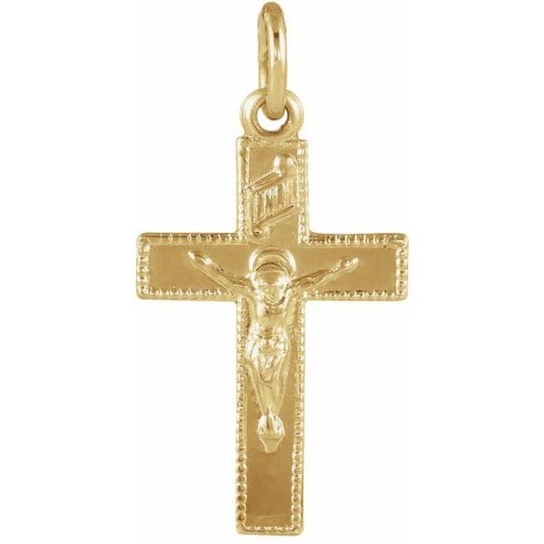 14K Yellow 14x9 mm Youth Crucifix Pendant