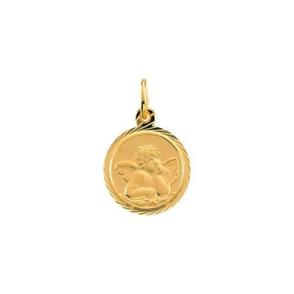 14K Yellow 8 mm Angel Pendant