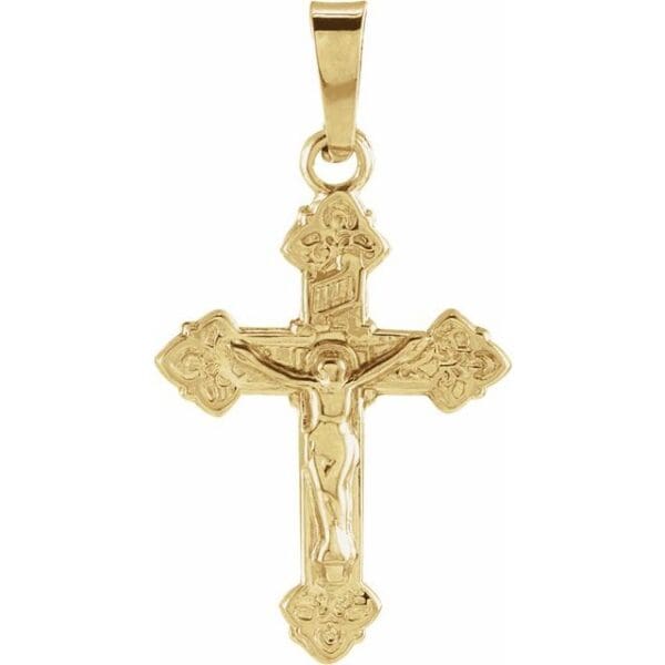 14K Yellow 18x13 mm Youth Crucifix Pendant