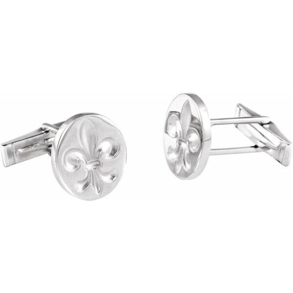 Sterling Silver Fleur De Lis Cuff Links
