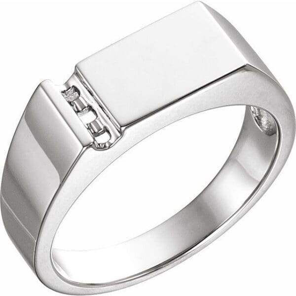 14K White 6-Stone Family Engravable Ring Mounting