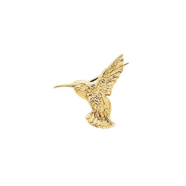 14K Yellow Hummingbird Brooch
