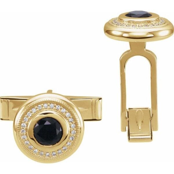 14K Yellow 5 mm Round Cuff Link Mounting
