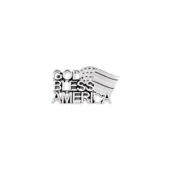 Sterling Silver God Bless America Lapel Pin