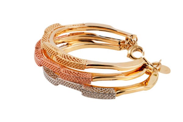 18k Tri-Color Gold Bracelets - Image 3