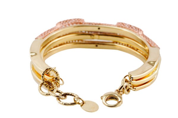 18k Tri-Color Gold Bracelets - Image 4