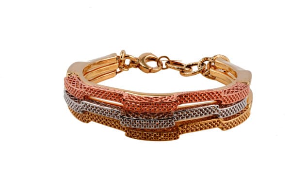 18k Tri-Color Gold Bracelets - Image 5