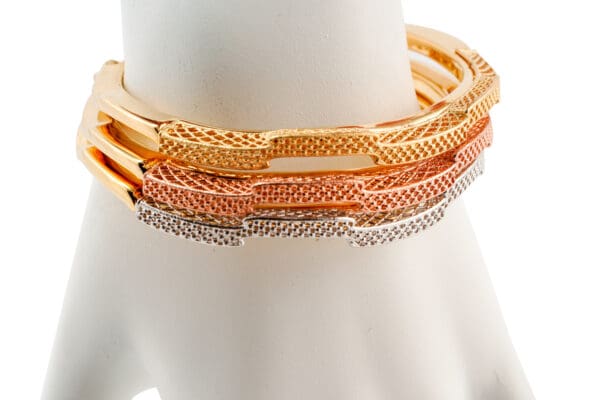 18k Tri-Color Gold Bracelets - Image 6
