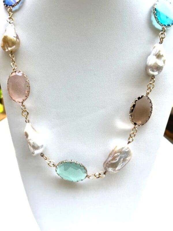 Baroque Large Pearl Necklace  36" L - Image 4