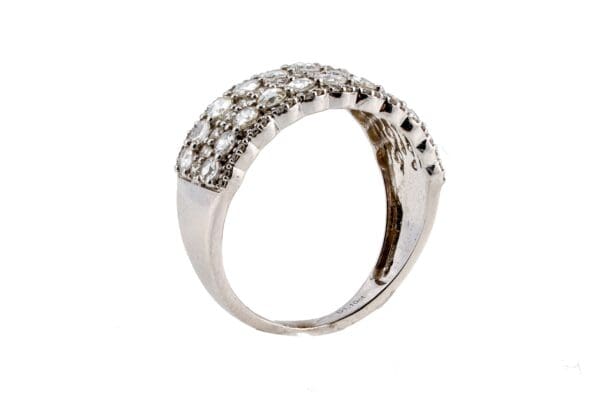 18k White-Gold Rose Cut Natural Diamond Ring S7 - Image 4