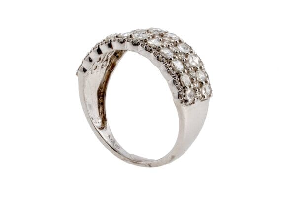 18k White-Gold Rose Cut Natural Diamond Ring S7 - Image 5