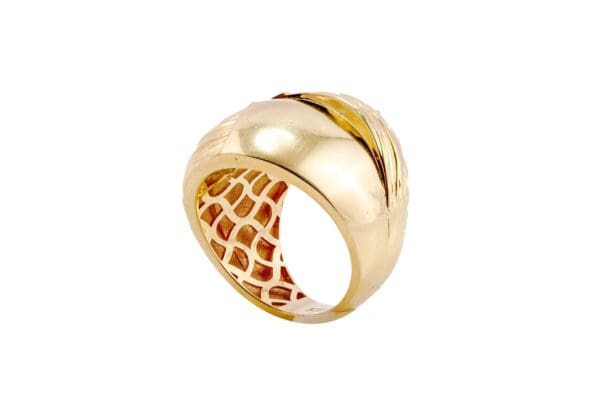 18k Yellow-Gold Overlap Dome Ring S6.75 - Image 2
